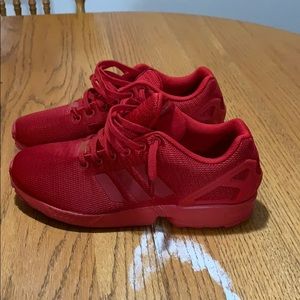 All Red Adidas ZX Flux